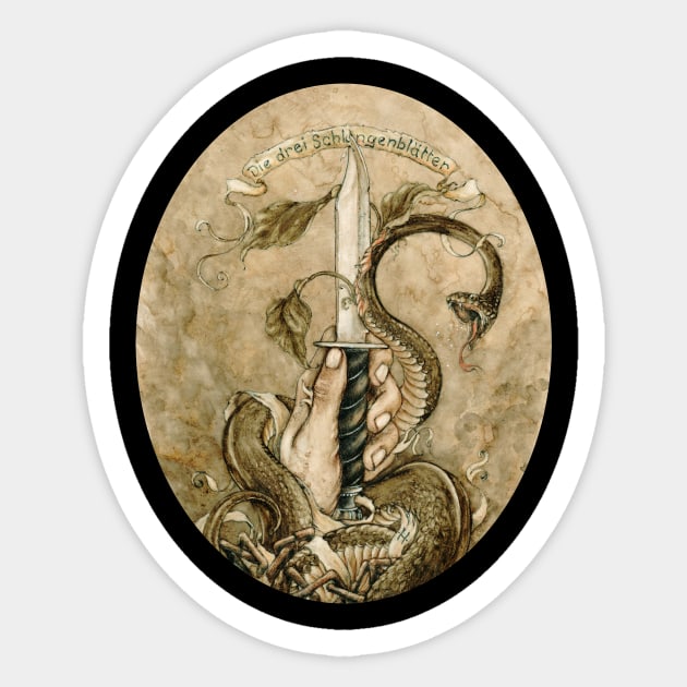 The 3 Snake Leaves Sticker by Jeremyhush